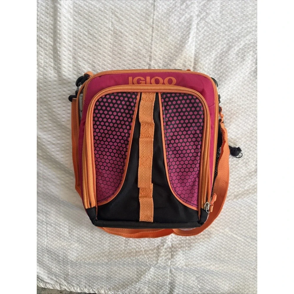 Igloo 2 Pocket Personal Lunch Cooler Bag W/ Bottle Pouch/Ice Pack Great Cond.